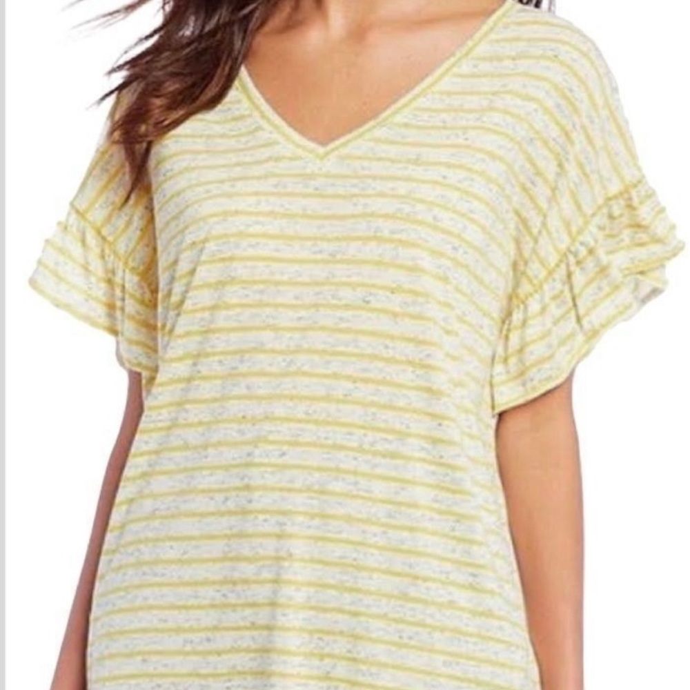 Gibson Latimer Yellow Striped Top